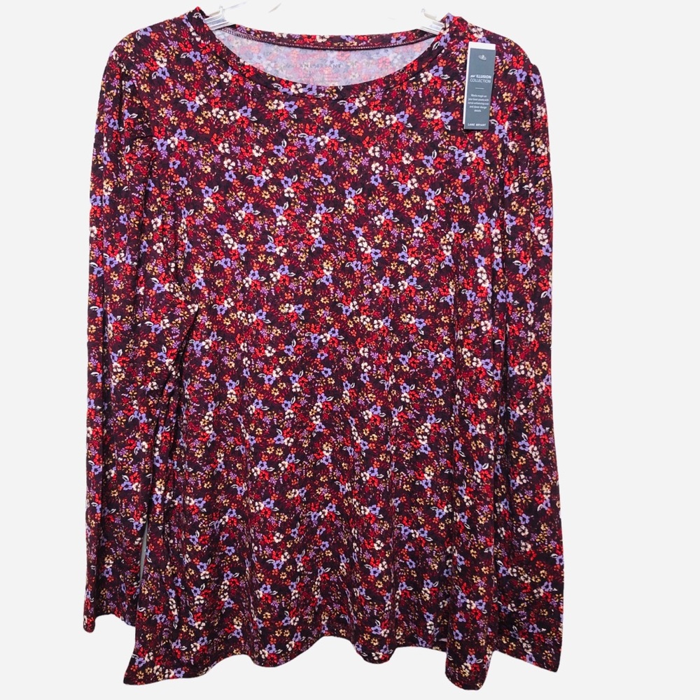 NEW Lane Bryant Floral Puff Sleeve Knit Illusion Top Plus 18/20 Cottagecore NWT